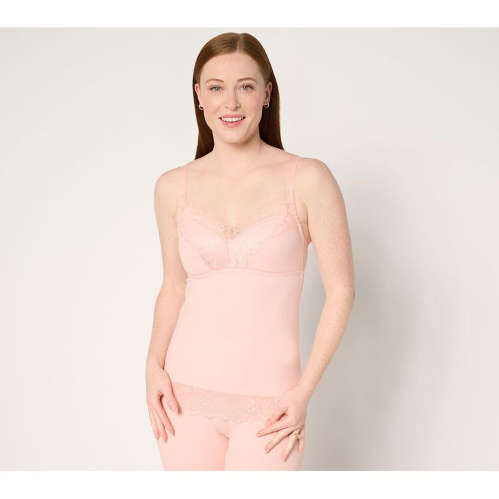 Gloria Vanderbilt Women's Bra Sz XL Breezies Soft Support Lace LT/PASPINK